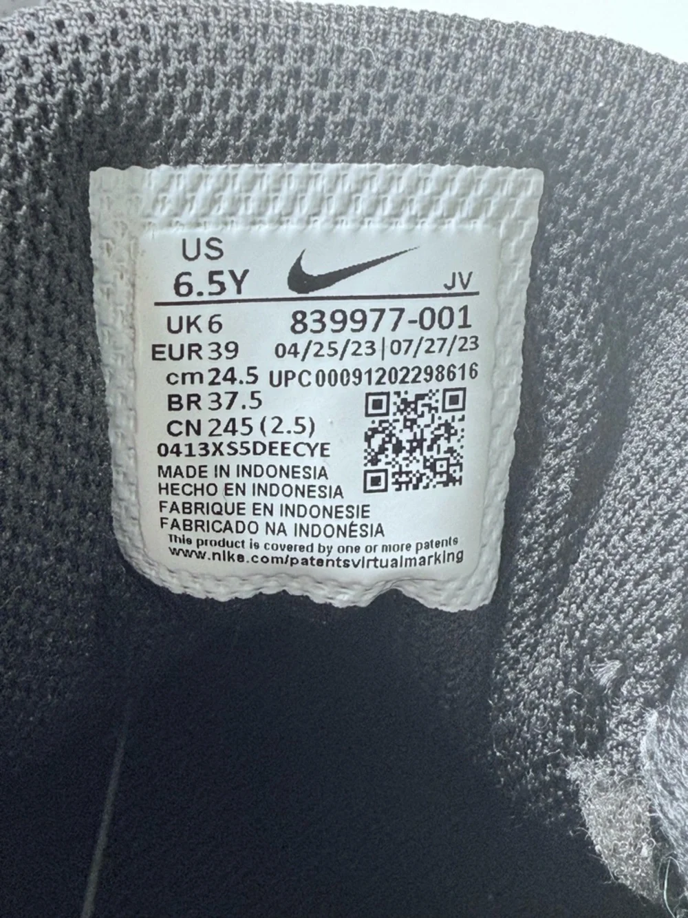 Nike Court Borough Mid Big Kids Shoes in Black size 6.5Y Sneaker Suede Leather - Picture 8 of 8